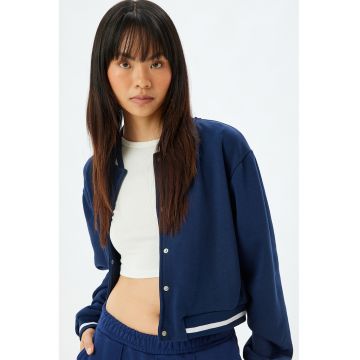 Jacheta bomber crop cu maneci cazute