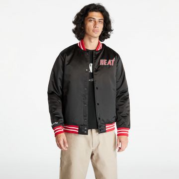 Jacheta Mitchell & Ness Miami Heat Heavyweight Satin Jacket Black