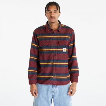 Jacheta Carhartt WIP Oregon Shirt Jacket Starco Stripe, Bordeaux