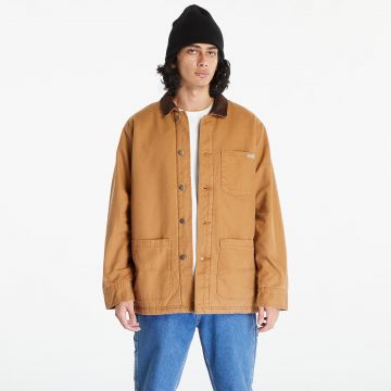 Jacheta Dickies Duck High Pile Flce Line Chore Jacket Stone Washed Brown Duck