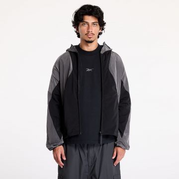 Jacheta Reebok Running Hooded Jacket Black/ Misty Grey