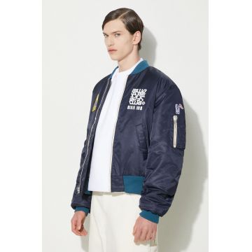 Billionaire Boys Club geaca bomber Outerbanks Bomber barbati, culoarea albastru marin, de tranzitie, B24202