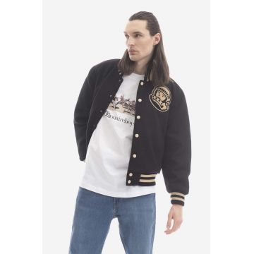 Billionaire Boys Club jachetă bomber din amestec de lână Astro Varsity culoarea negru, de tranziție B22201-BLACK