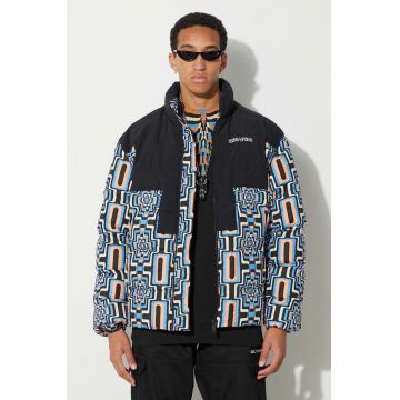 Marcelo Burlon geacă Aop Optical Cross Block bărbați, culoarea negru, de iarnă