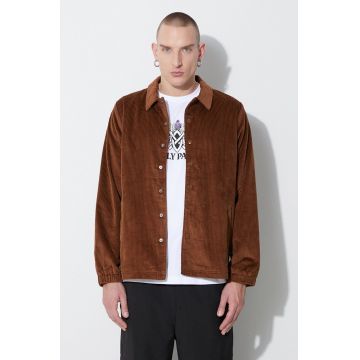 Taikan geacă din velur Corduroy Manager'S Jacket culoarea maro, de tranziție TJ0008.DNE