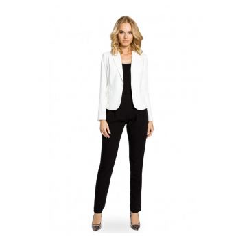 Blazer elegant Cu nasture - Poliester - Viscoza - Alb