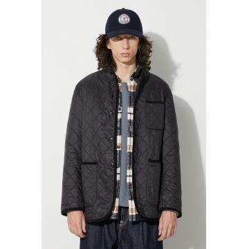 Barbour geacă Barbour Foreman Polarquilt bărbați, culoarea negru, de tranziție, MQU1740