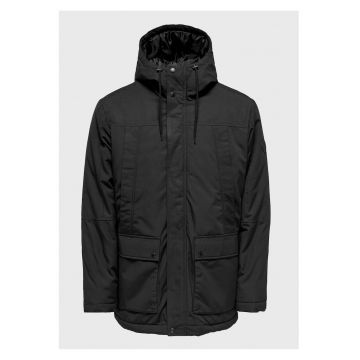 Geaca parka barbati - 209763010 - Poliester - Negru