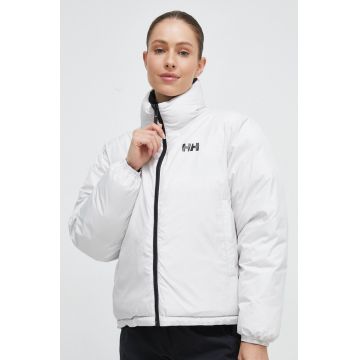 Helly Hansen geaca cu doua fete femei, culoarea negru, de iarna, oversize