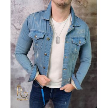 Geaca de blug pentru bărbați, Slim Fit, Bleu - GB176