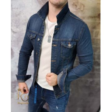 Geaca de blug pentru bărbați, Slim Fit, Bleumarin - GB178