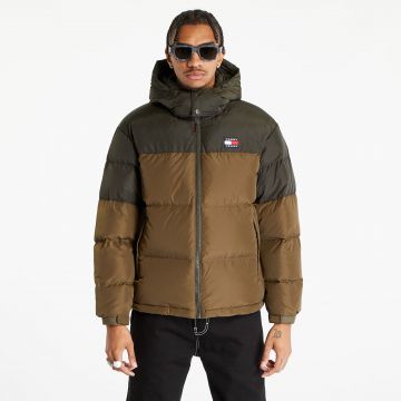 Jacheta Tommy Jeans Alaska Colorbloc Puffer Jacket Drab Olive Green