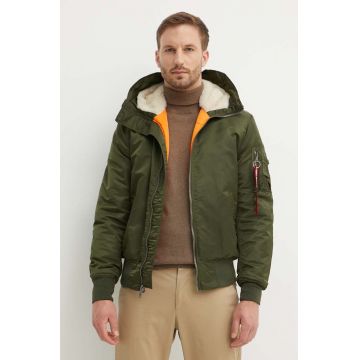 Alpha Industries geacă MA-1 Hooded bărbați, culoarea verde, de iarnă 158104.257-green