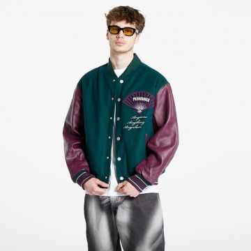 Bomber PLEASURES Fan Varsity Jacket Green