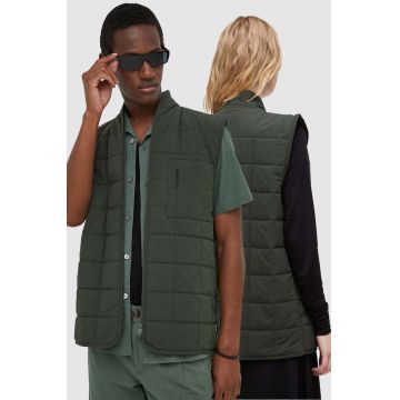 Rains vesta 19410 Vests culoarea verde, de tranzitie