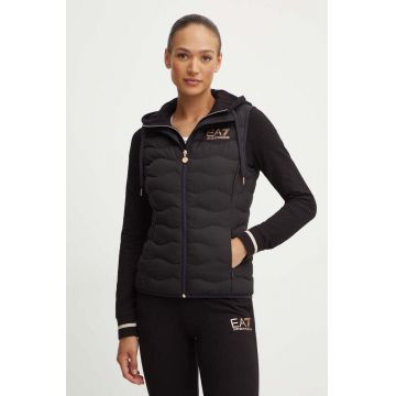 EA7 Emporio Armani vesta femei, culoarea negru, de tranzitie, TNF8Z.8NTQ08