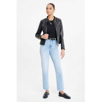 Jacheta biker slim fit de piele ecologica