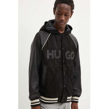 HUGO geaca bomber barbati, culoarea negru, de iarna, 50516870