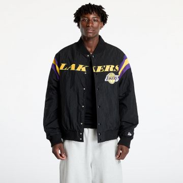 Bomber New Era Los Angeles Lakers NBA Panel Bomber Jacket UNISEX Black/ Canary Yellow