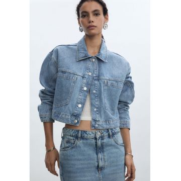 Jacheta din denim cu aspect decolorat Rubi