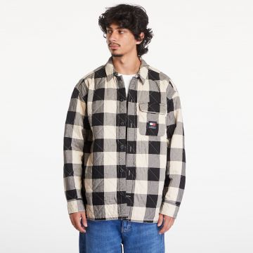 Jacheta Tommy Jeans Lined Check Overshirt Black