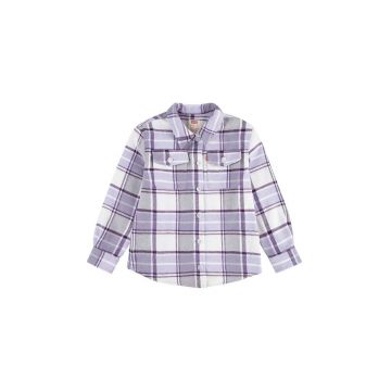 Levi's geaca copii OVERSIZED PLAID SHACKET culoarea violet, 4EL410