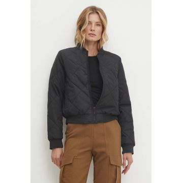 Answear Lab geaca bomber femei, culoarea negru, de tranzitie