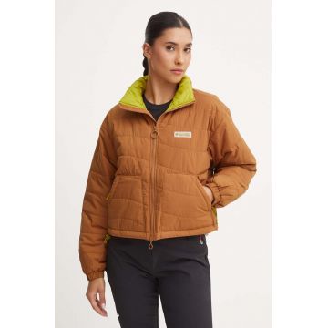 Columbia geaca Wallowa Insulated femei, culoarea maro, de tranzitie, oversize, 2090751