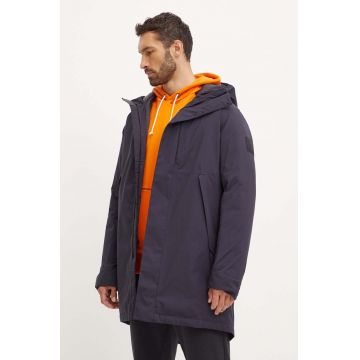 Jack Wolfskin geaca de puf Brandenburger barbati, culoarea albastru marin, de iarna, A60201