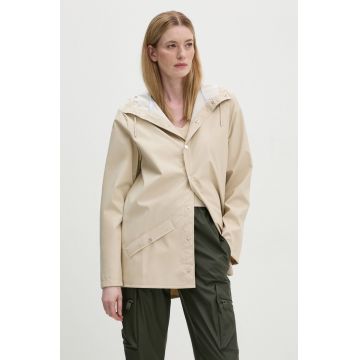 Rains geaca de ploaie Jacket W3 culoarea bej, de tranzitie, 12010-26