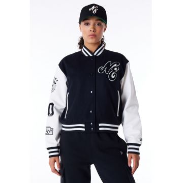 Jacheta bomber varsity cu maneci cazute