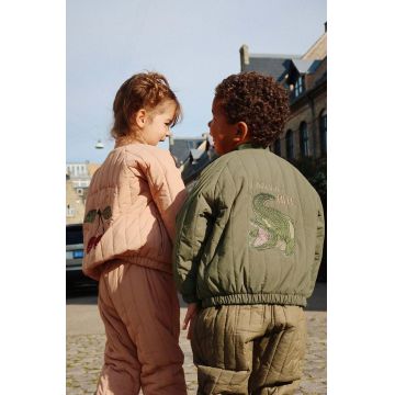 Konges Sløjd geaca bomber pentru copii JUNO BOMBER JACKET culoarea verde, KS101245