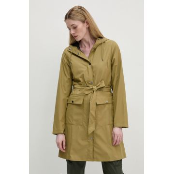 Rains geaca Curve Jacket W3 femei, culoarea verde, de tranzitie, 18130-44