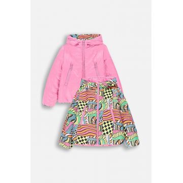 Coccodrillo geacă reversibilă pentru copii culoarea roz, OUTERWEAR GIRL KIDS