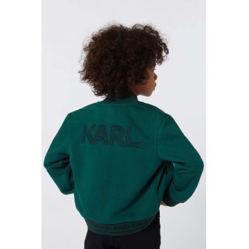 Karl Lagerfeld geaca bomber pentru copii culoarea verde, Z30259