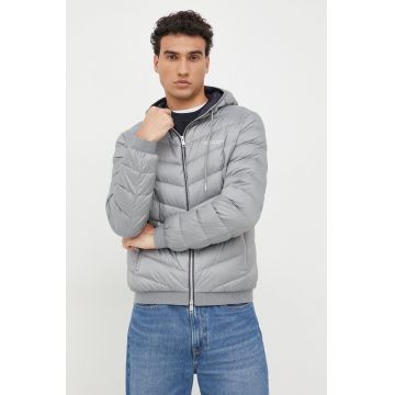 Armani Exchange geaca de puf barbati, culoarea gri, de iarna