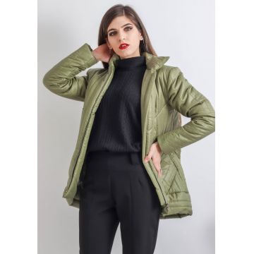 Geaca din fas scurta de culoare verde mint