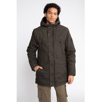 Geaca parka slim fit din bumbac