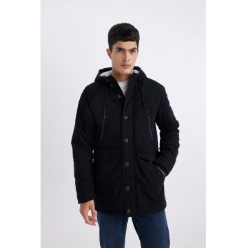 Geaca parka slim fit din bumbac