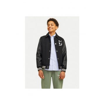 Jack&Jones Junior Geaca bomber Carter 12261333 Negru Regular Fit - Poliester