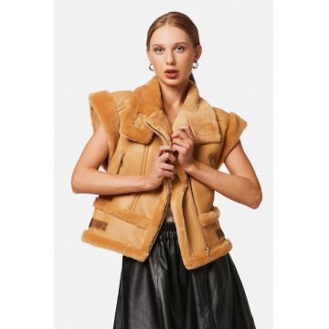 Jacheta 2-In-1 din piele shearling