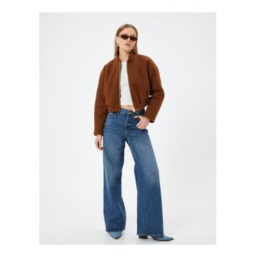 Jacheta bomber de blana shearling sintetica