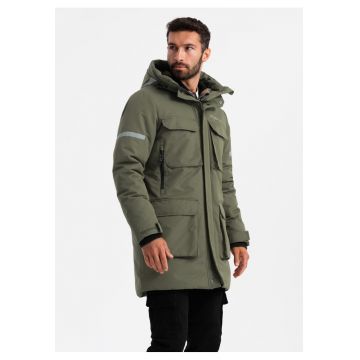 Geaca parka OM-JALJ-0169 - Cu fermoar - Cu gluga - Barbati